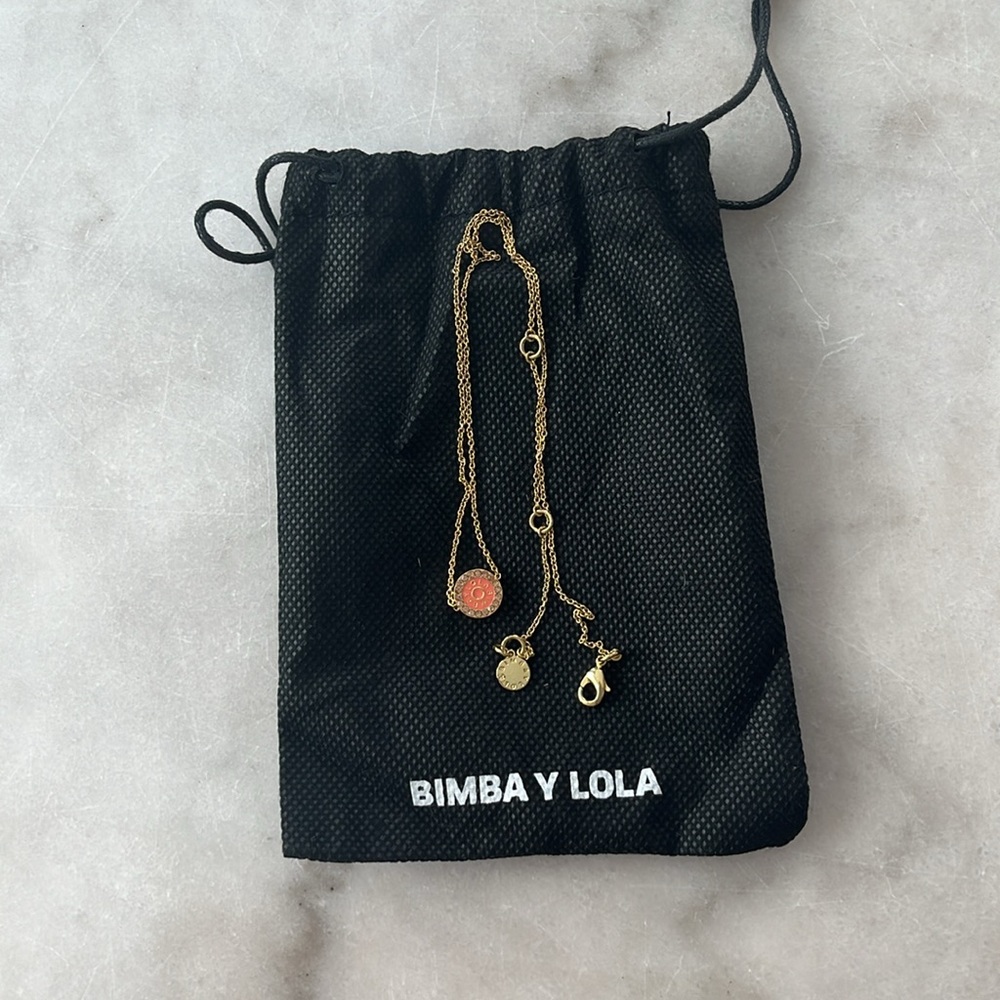 BIMBA Y LOLA Logo Crystals Chain Necklace | Love Collection Bimba Y Lola Coral - Picture 12 of 14